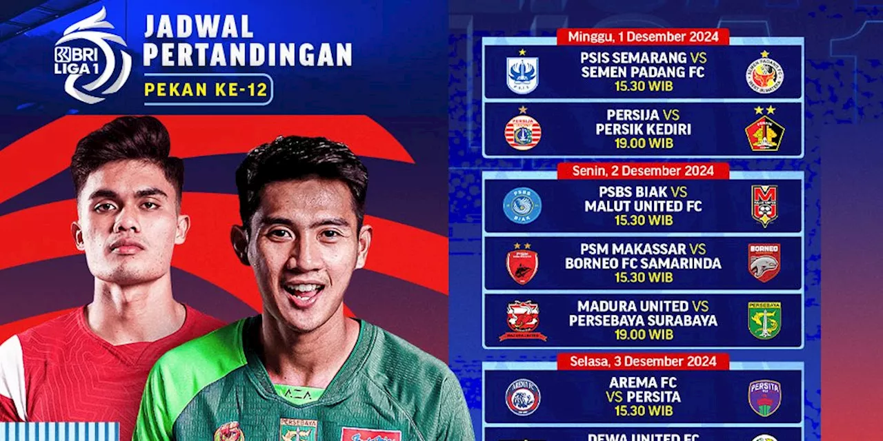 Jadwal Live Streaming Pertandingan BRI Liga 1 Pekan ke-12 di Vidio