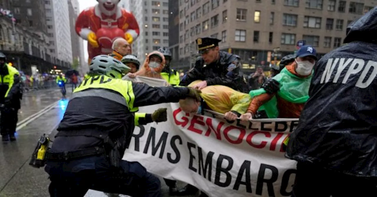 Pro-Palestinian Protesters Disrupt Macy's Thanksgiving Day Parade Again