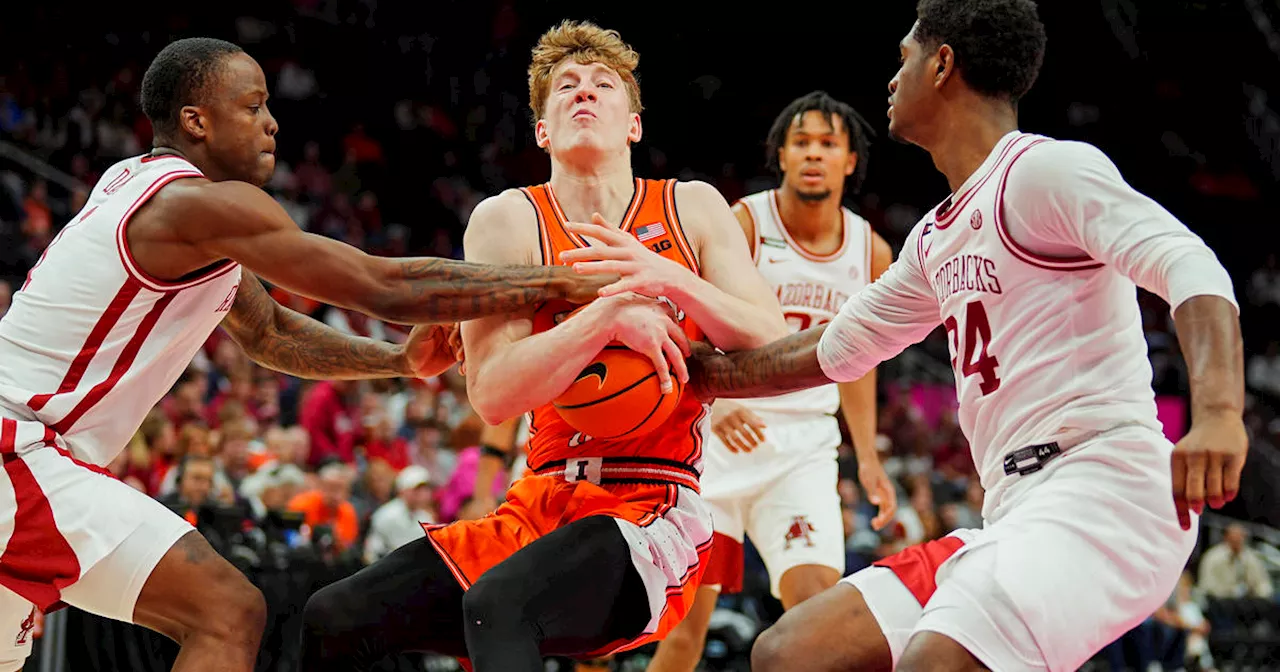 Kasparas Jakucionis scores a season-best 23 points as Illinois tops No. 19 Arkansas