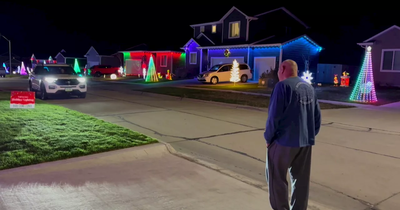 Iowa man decorates neighbors' homes to celebrate wife's love of Christmas