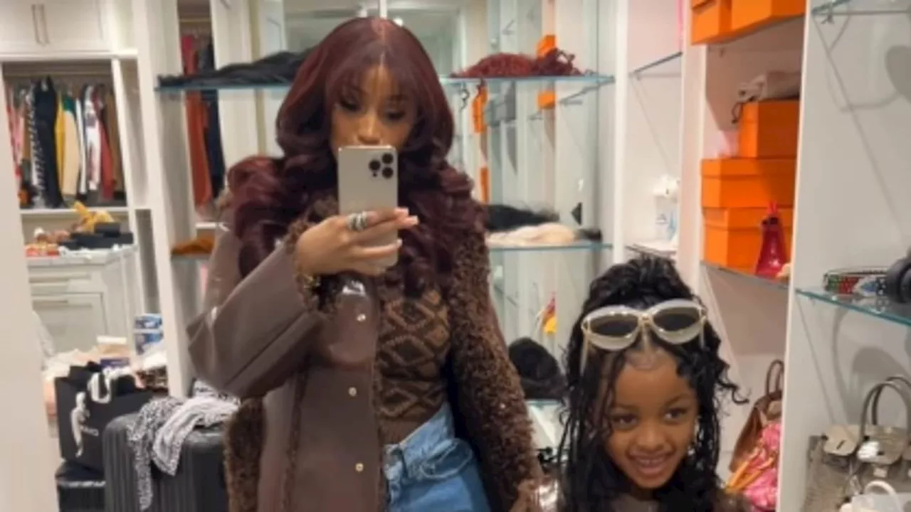 Cardi B and Daughter Kulture Celebrate Thanksgiving in Matching Coats