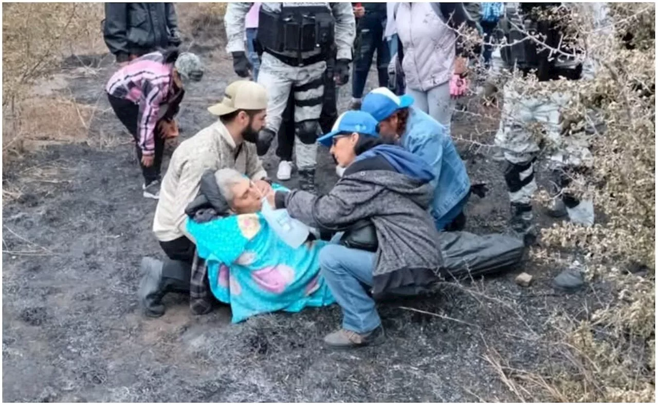 Abuelito de 85 años es rescatado tras caer en brecha de Tamaulipas; se reporta deshidratado pero estable