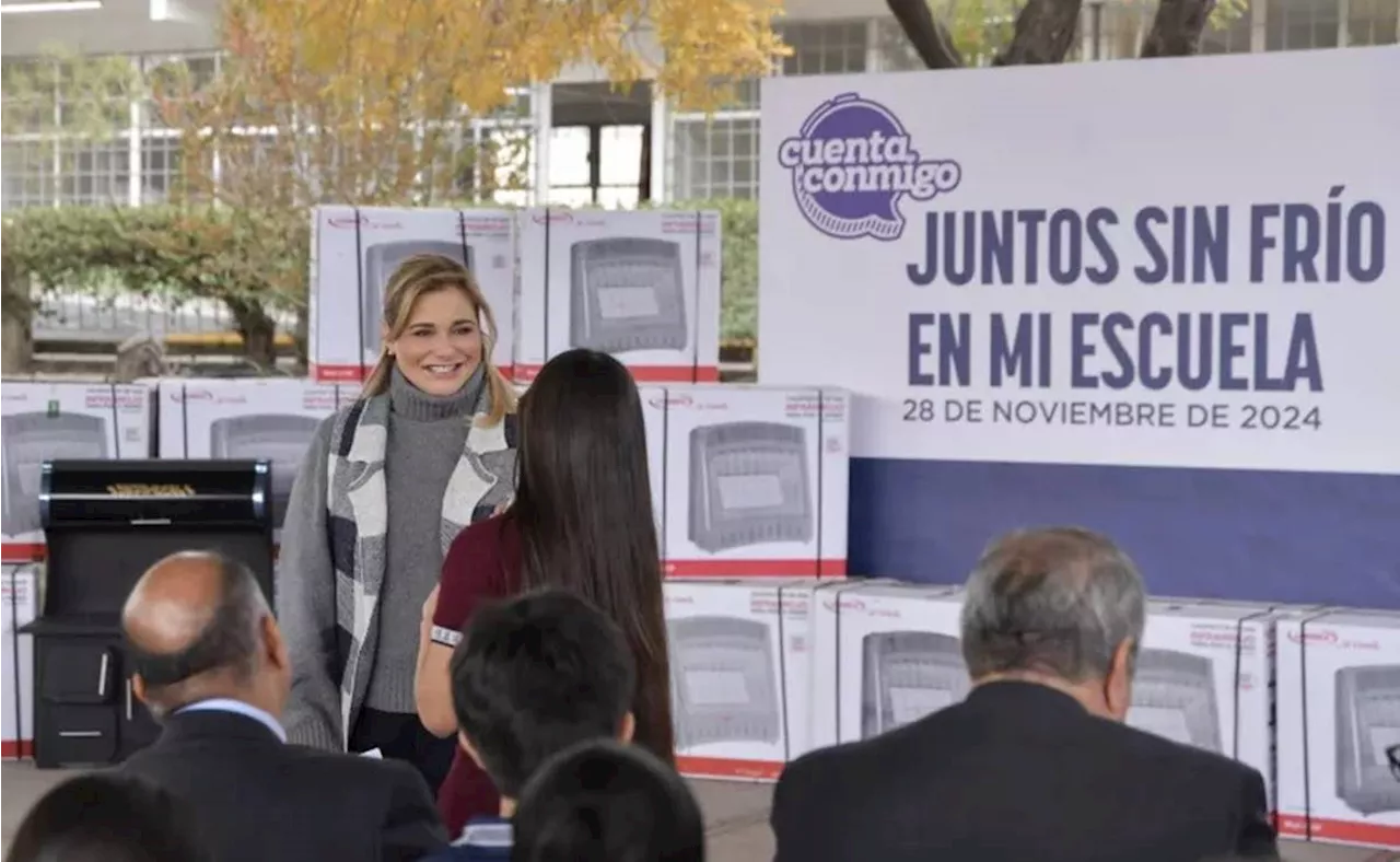 Maru Campos pone en marcha la campaña “Juntos sin frío en mi escuela'; equipa a 253 planteles con calefactores