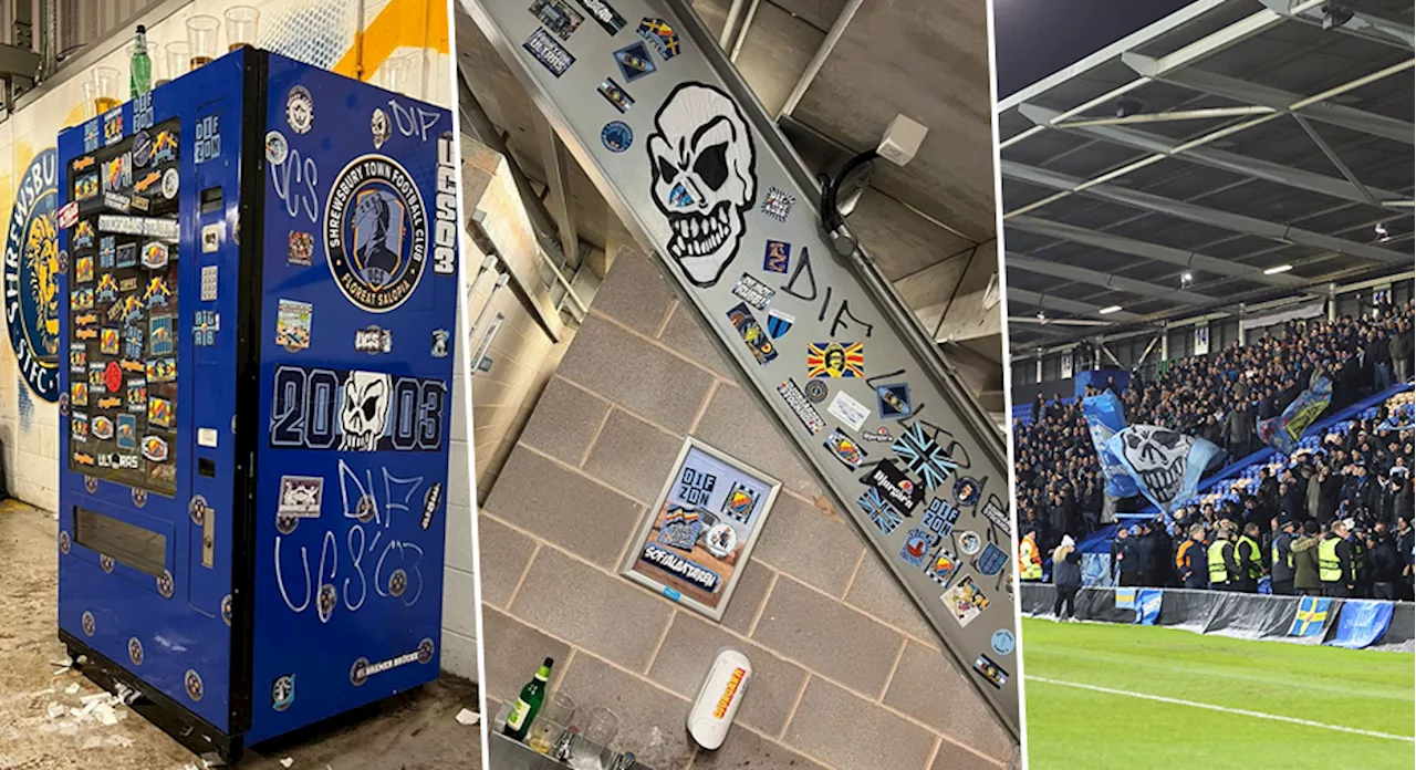 Shrewsburys hemmaarena vandaliserad efter Djurgårdens besök