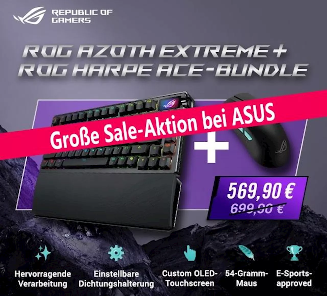 ASUS stellt Premium-Gaming-Bundle mit ROG Azoth Extreme Tastatur und Harpe Ace Maus vor