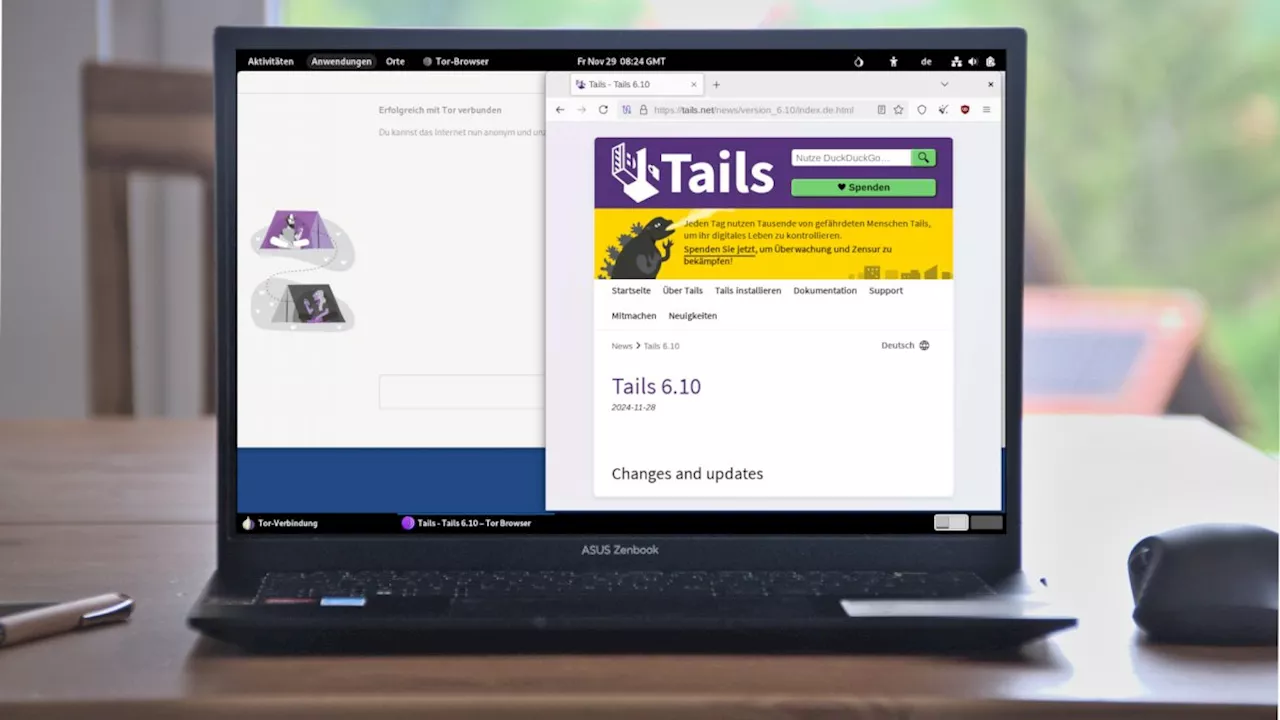 Anonymisierendes Linux: Tails 6.10 korrigert Desktop-Startfehler