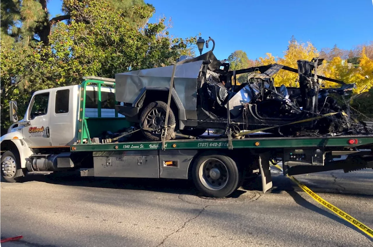 3 killed, 1 seriously injured in fiery Tesla Cybertruck crash in Northern California