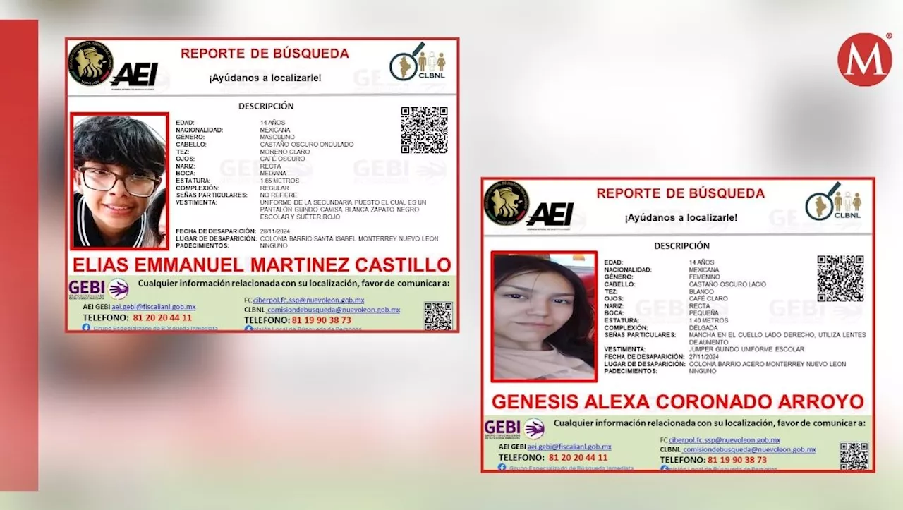 Dos Adolescentes Desaparecen en Monterrey