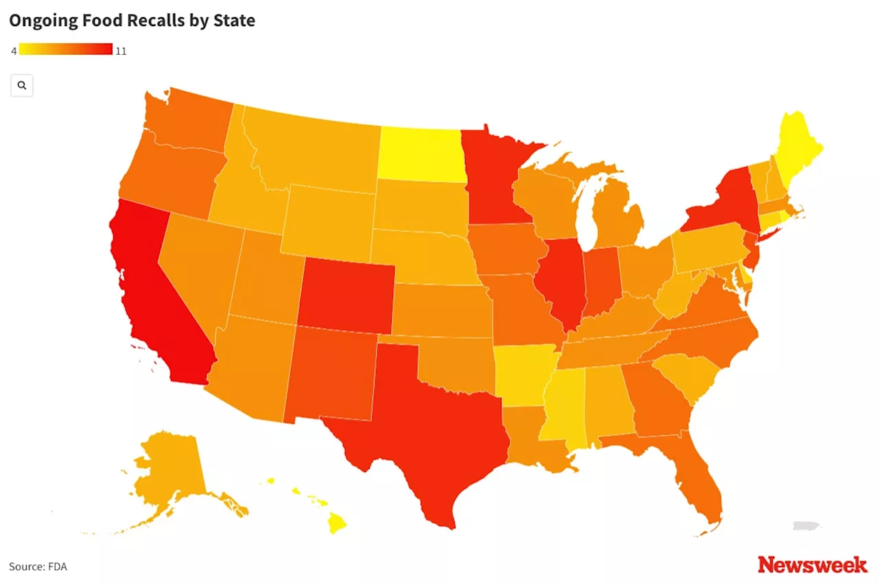 Food Recall Map Shows Every FDA Warning in Each State