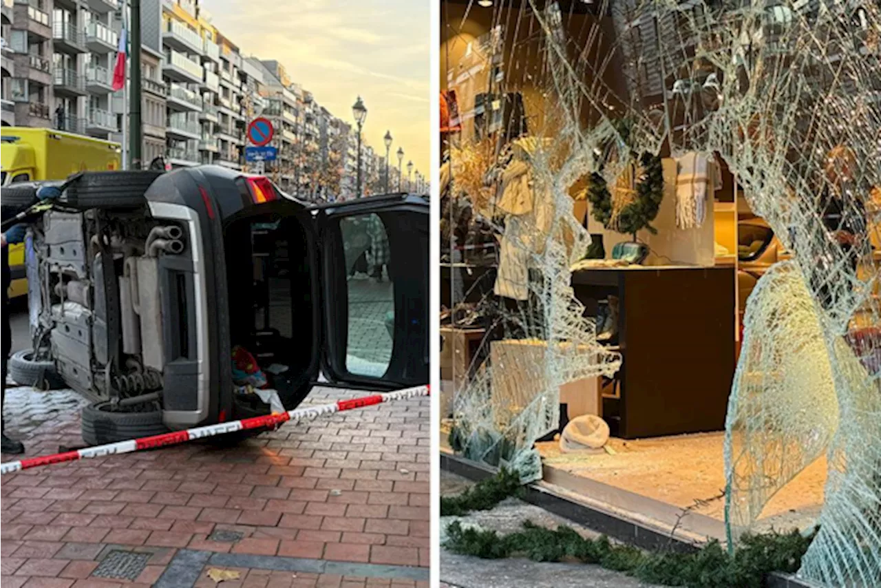 Jaguar ramt wagen en rijdt winkel binnen op Knokse Lippenslaan: “We zijn flink geschrokken”