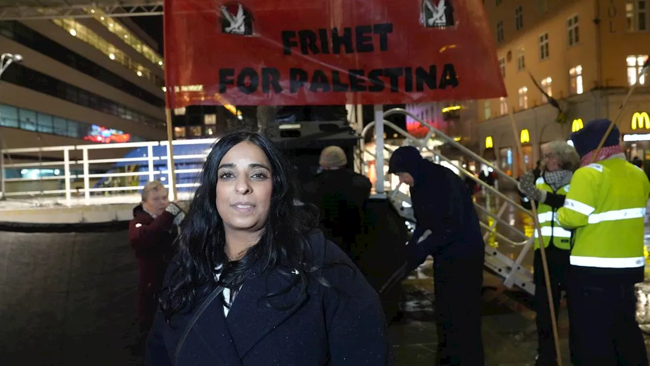 Kultur- og likestillingsminister Lubna Jaffery viser solidaritet med palestinarane