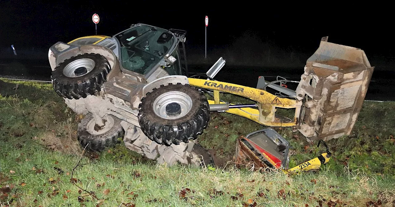 Schlechter Fahrstil: Baustellen-Diebe landen bei Bad Driburg im Graben