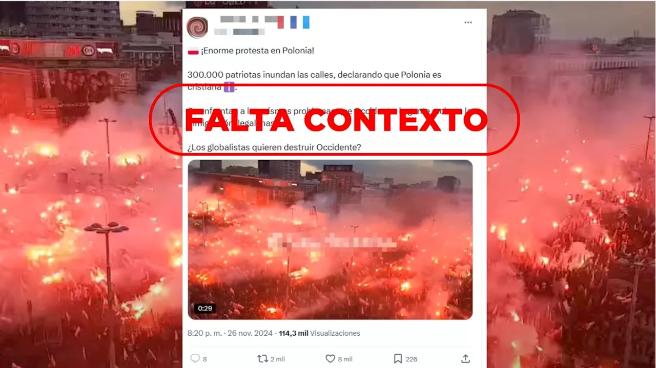 No es una protesta actual en Polonia, es un vídeo antiguo que circula desde 2017