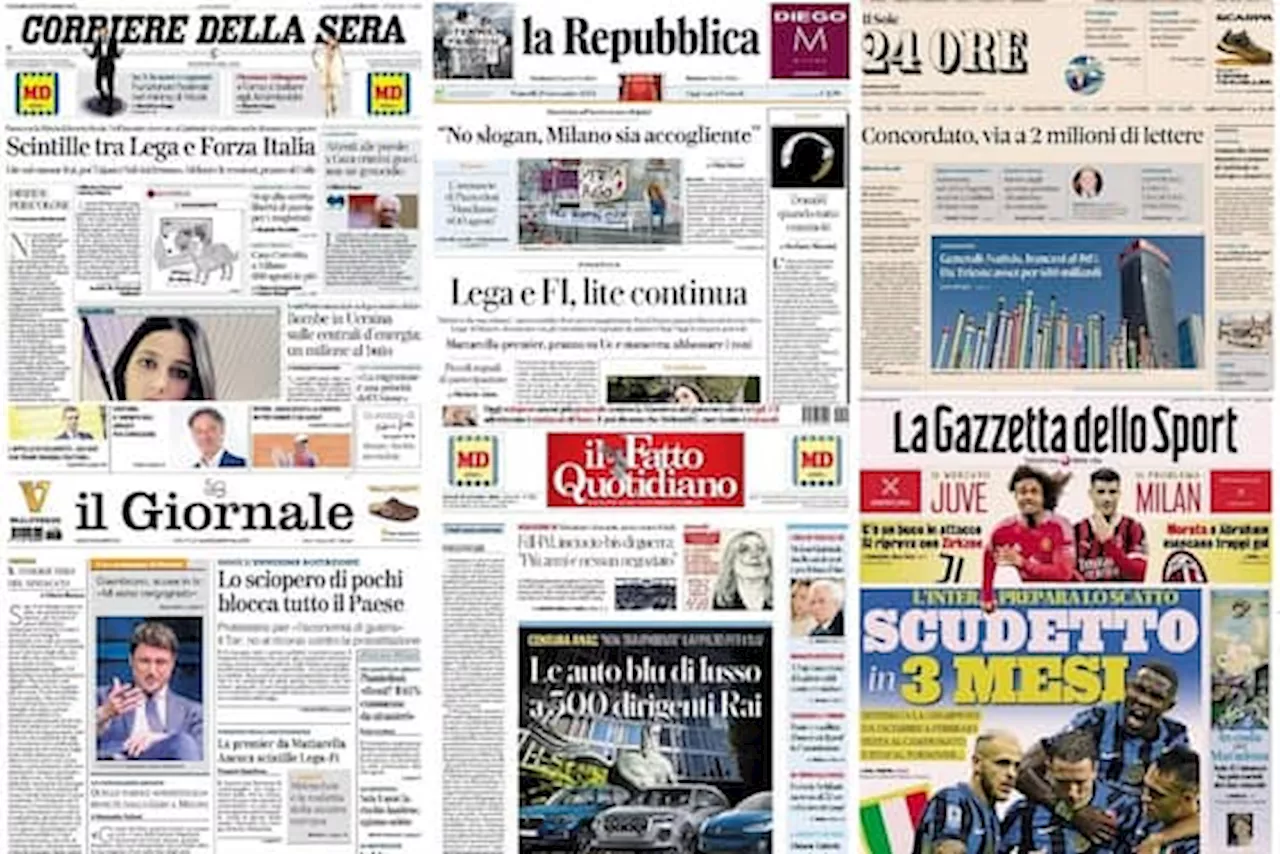 Le prime pagine dei quotidiani di oggi 29 novembre: la rassegna stampa