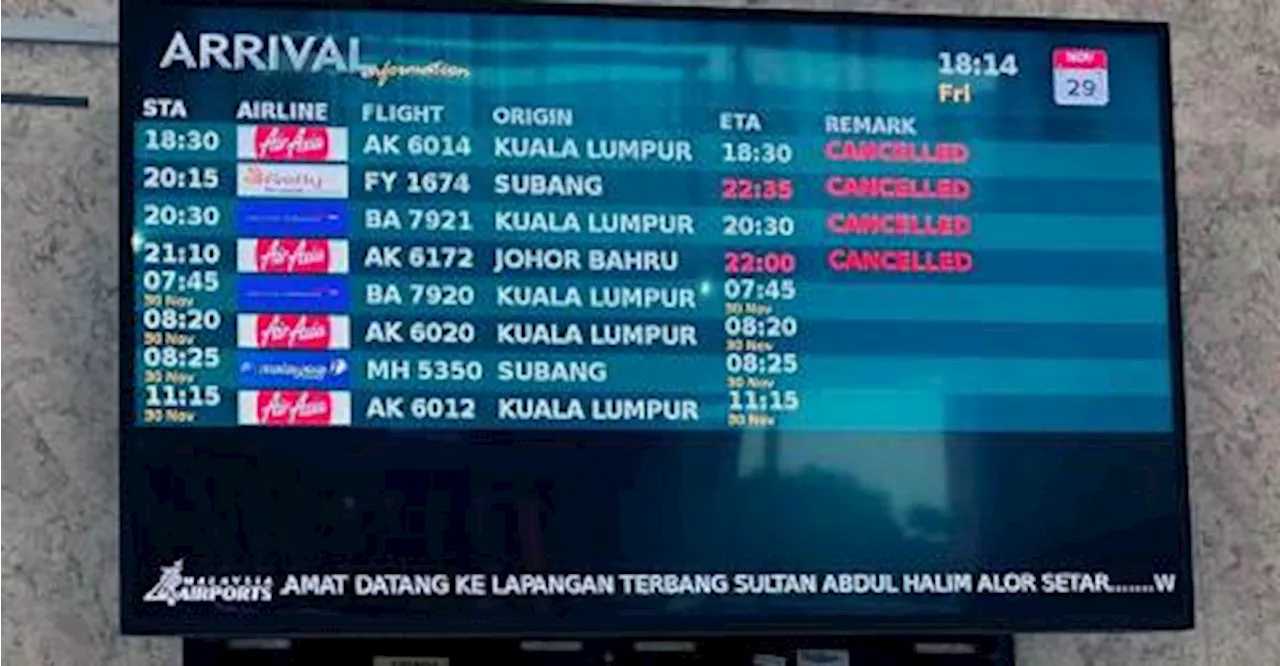 Flights From Sultan Abdul Halim Airport Cancelled Due To Floods