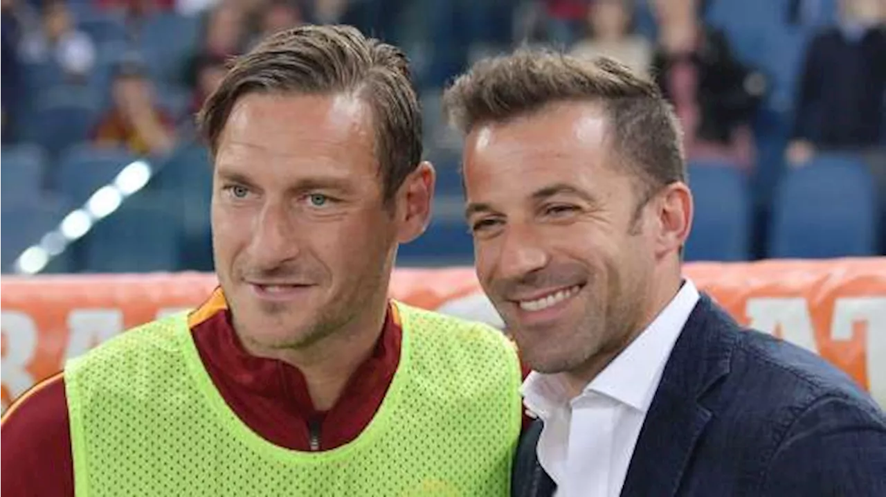 Totti si schiera: 'Vedrei bene Del Piero come presidente FIGC. Personaggio importante e pulito'