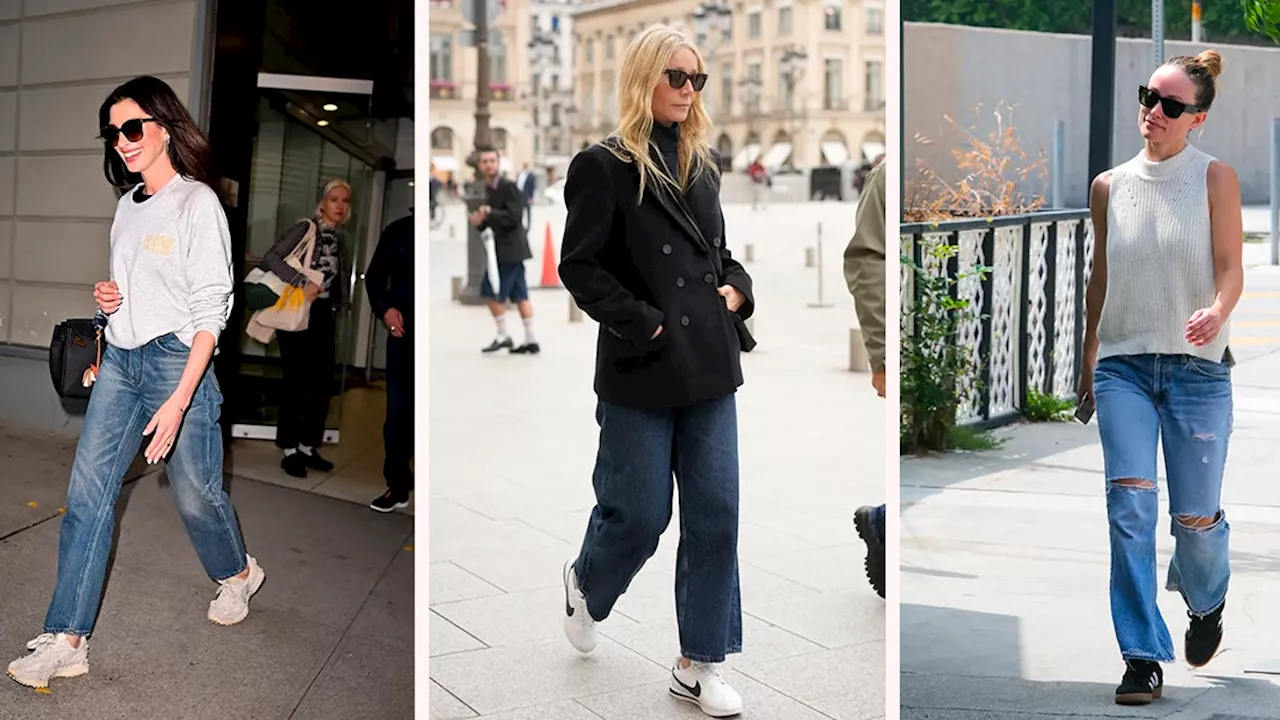 Los Tenis Que Las Mujeres De 40+ Llevan Con Jeans En Tendencia Del Otoño-Invierno 2024