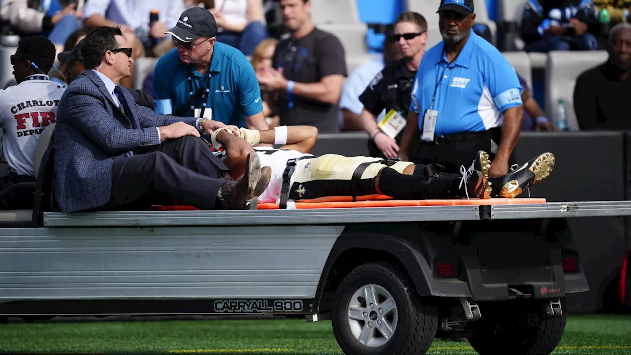 Saints WR Chris Olave taken to hospital with concussion after taking hit against Panthers