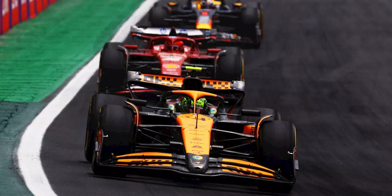 Gp Brasile, Norris vince la sprint. Verstappen penalizzato: la Ferrari di Leclerc è terza