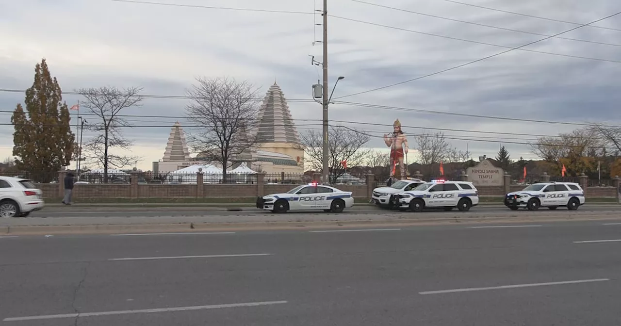 Police increase their presence at Hindu temple in Brampton after protest