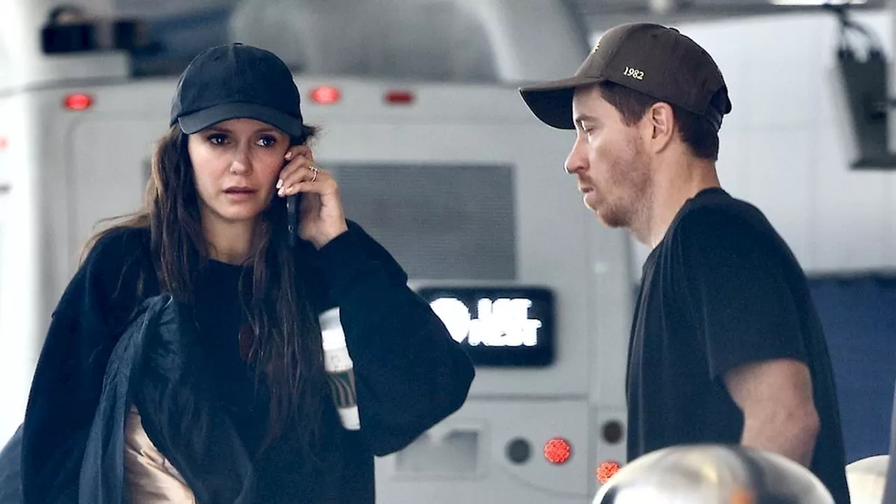 Nina Dobrev and fiancé Shaun White arrive at LAX after announcing their engagement