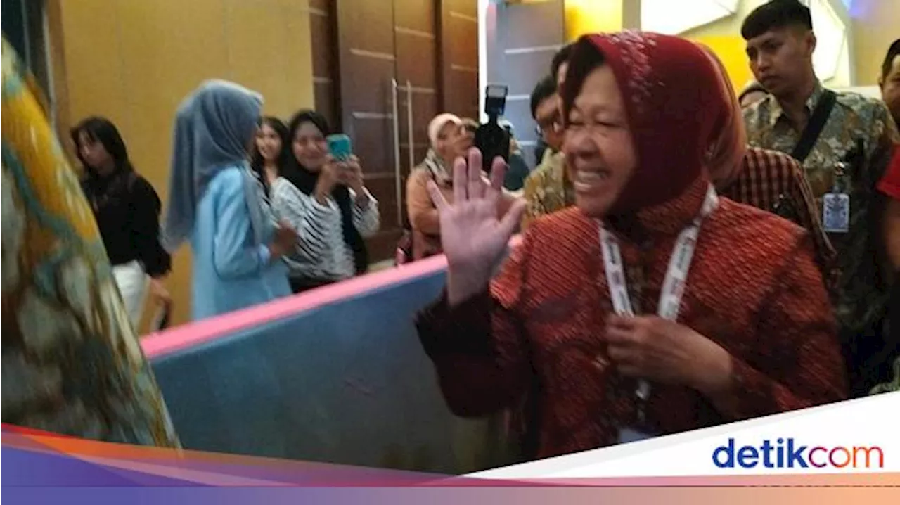 Risma-Gus Hans Kompak Pakai Batik Tiba di Lokasi Debat Pilgub Jatim