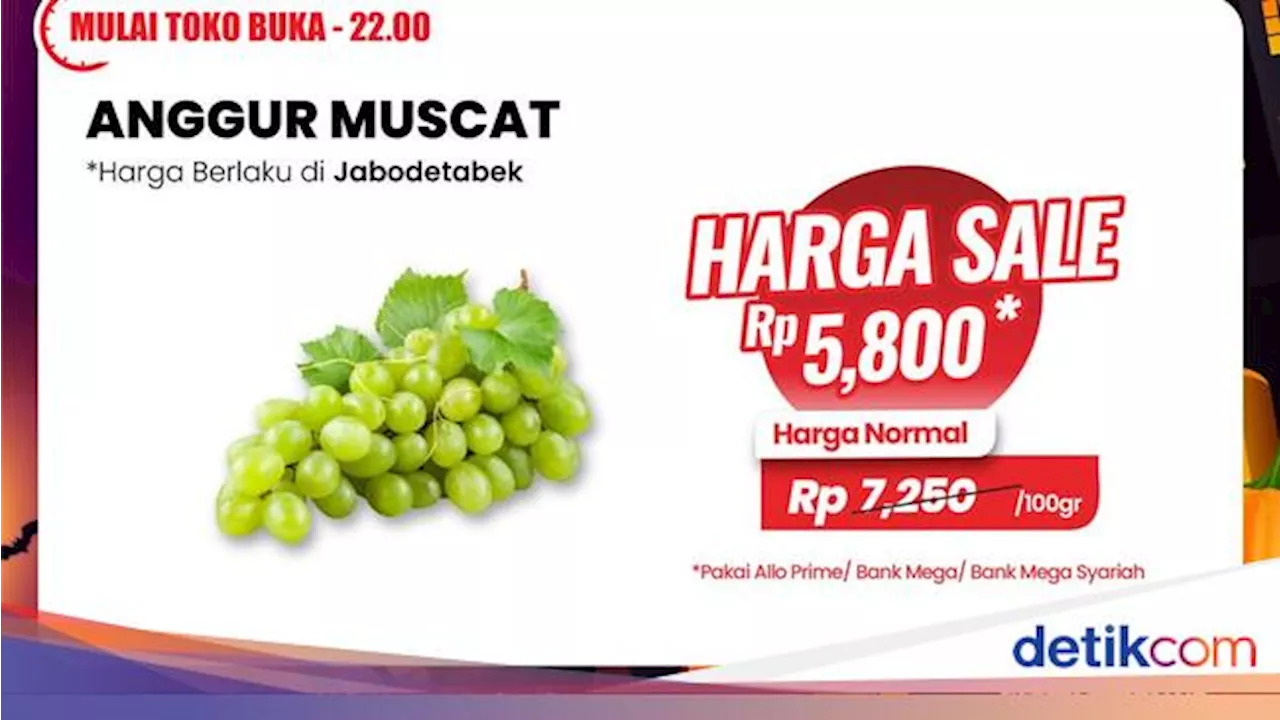 Aneka Anggur Segar Diskon Gede-gedean di Transmart Full Day Sale!