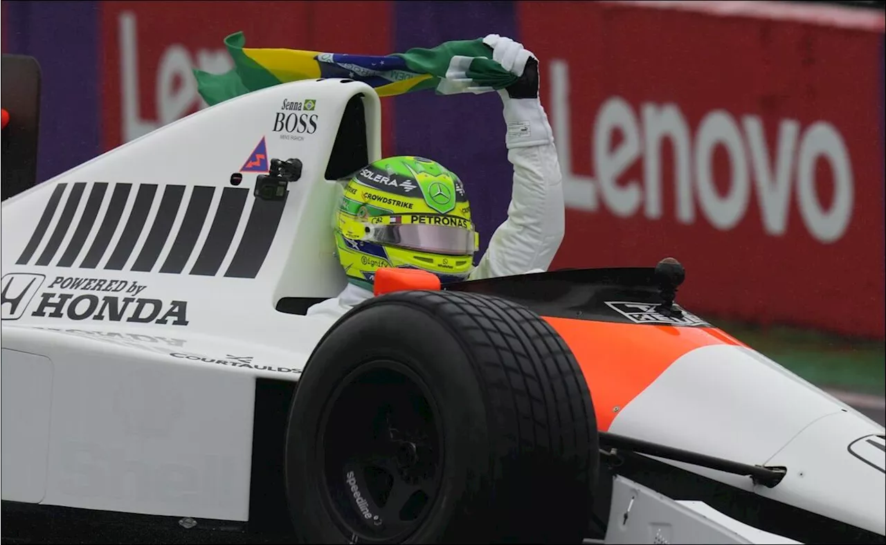 Lewis Hamilton homenajeó en Interlagos a Ayrton Senna al correr el mítico MP40/5B