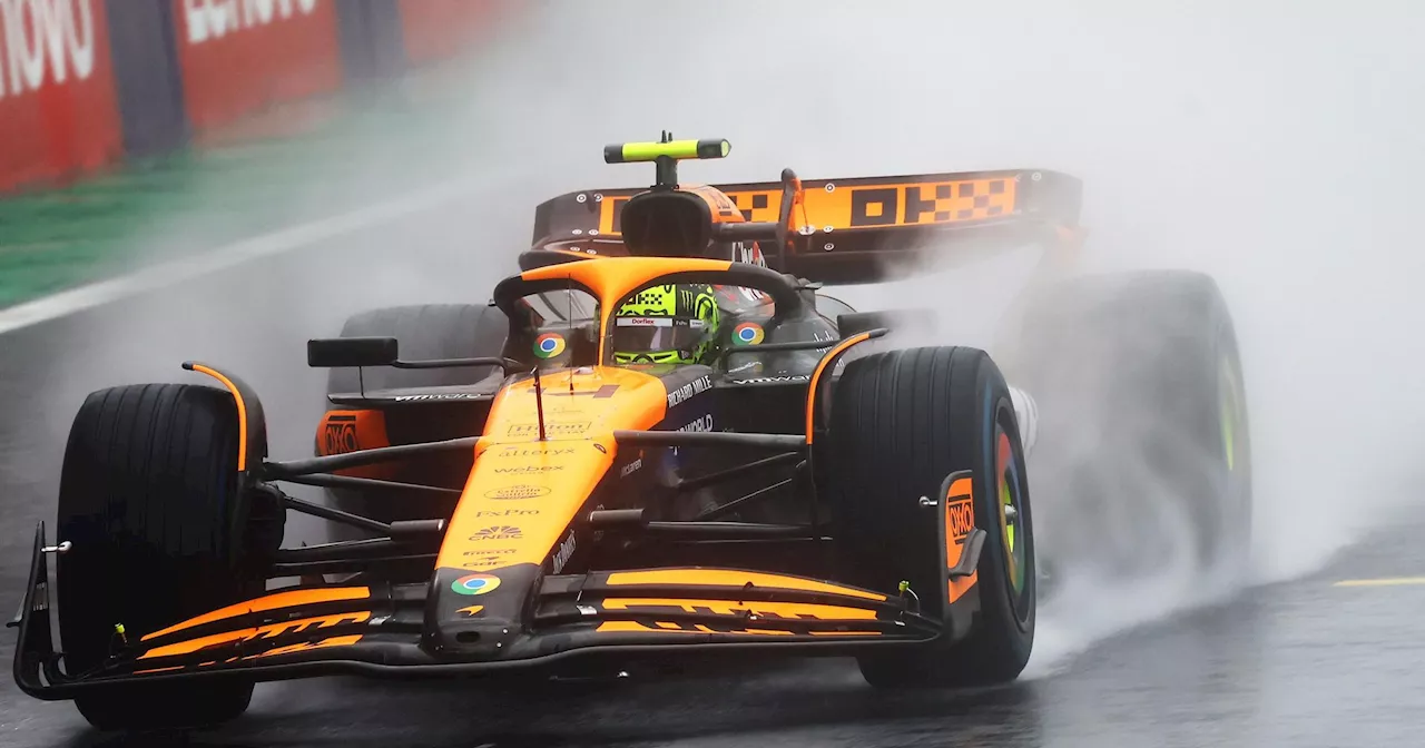 Norris (McLaren) en pole, Verstappen 17e (Red Bull) au bout du chaos