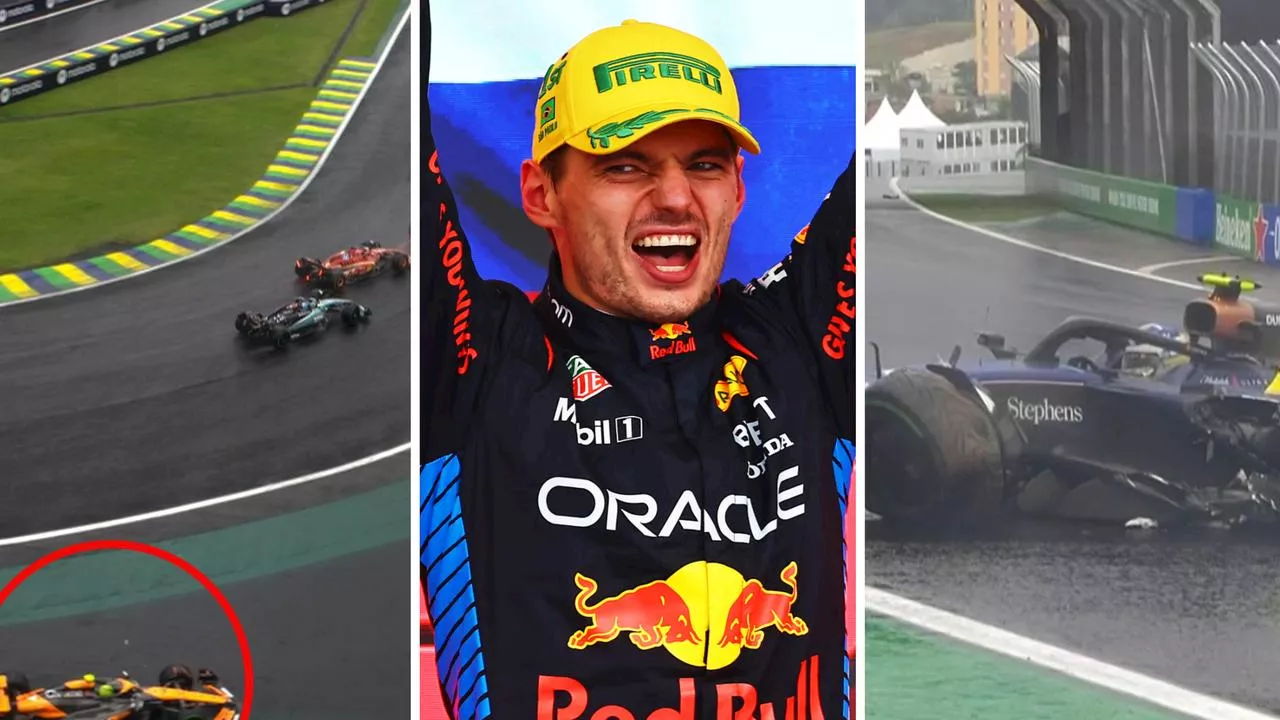 Mayhem in Brazil! Max’s 17-place stunner as F1 rivals crumble amid wet weather chaos