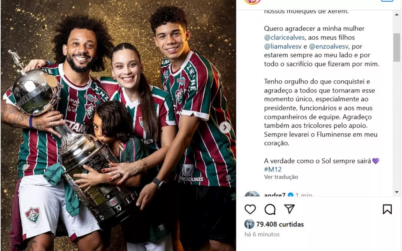 Marcelo se pronuncia após saída do Fluminense: 'A verdade sempre sairá'