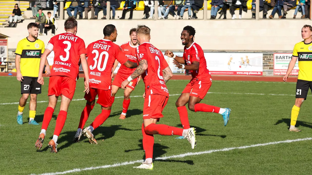 Rot-Weiß Erfurt versalzt Plauen den Monatsbeginn