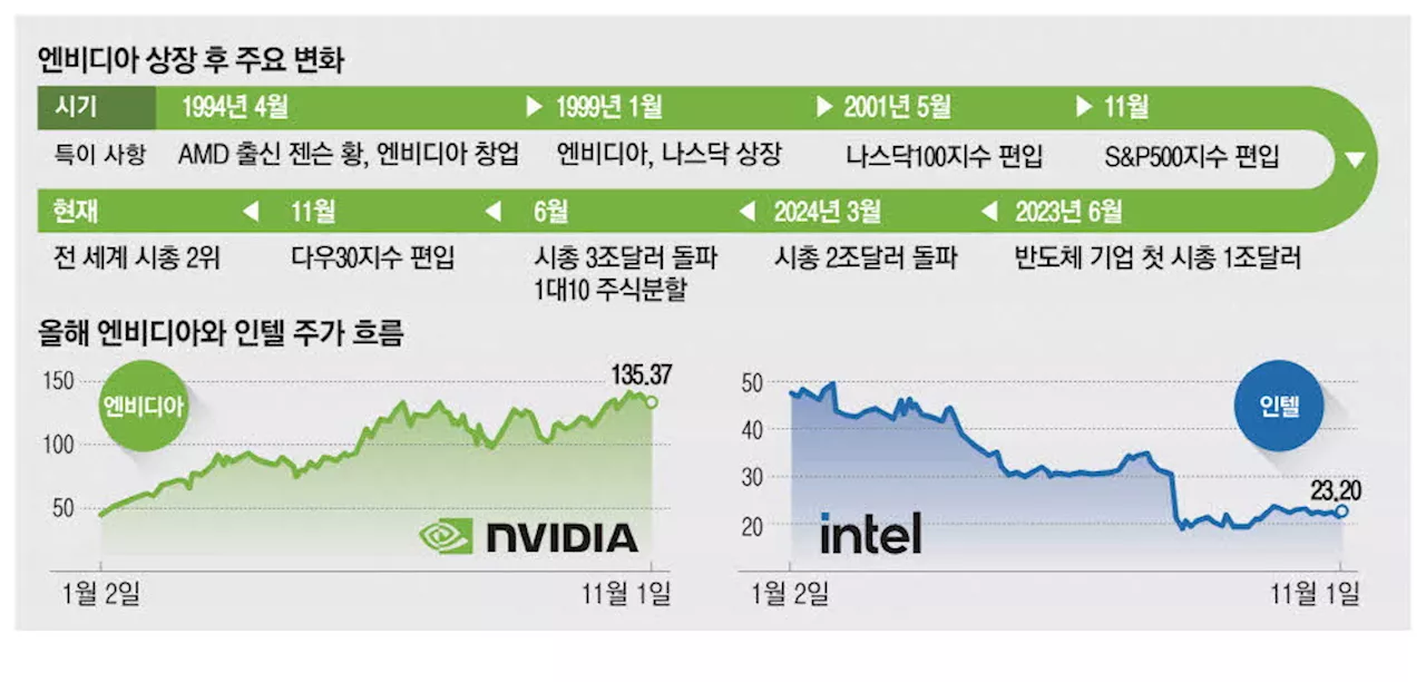 '블루칩 왕관' 엔비디아, 시총 1위 오를까