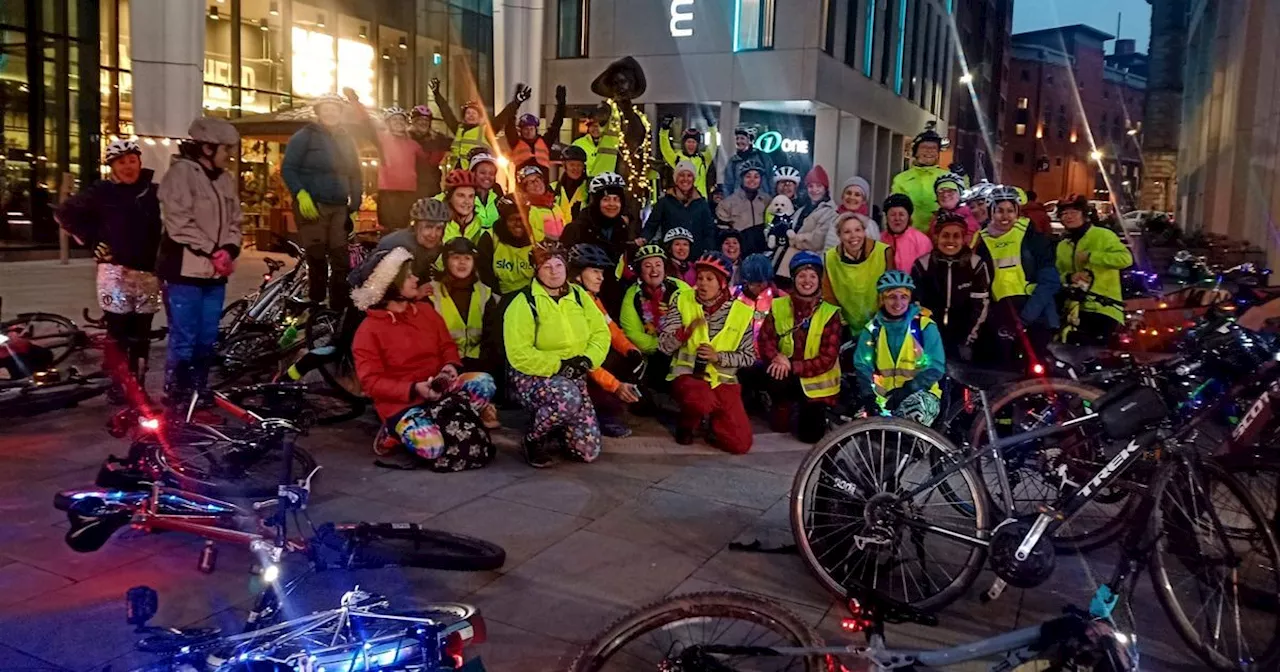 The 'empowering' night time bike ride calling for women's safety on the roads