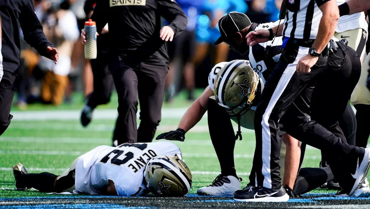 Chris Olave sufre su quinta conmoción cerebral de su carrera tras terrorífico golpe contra Panthers