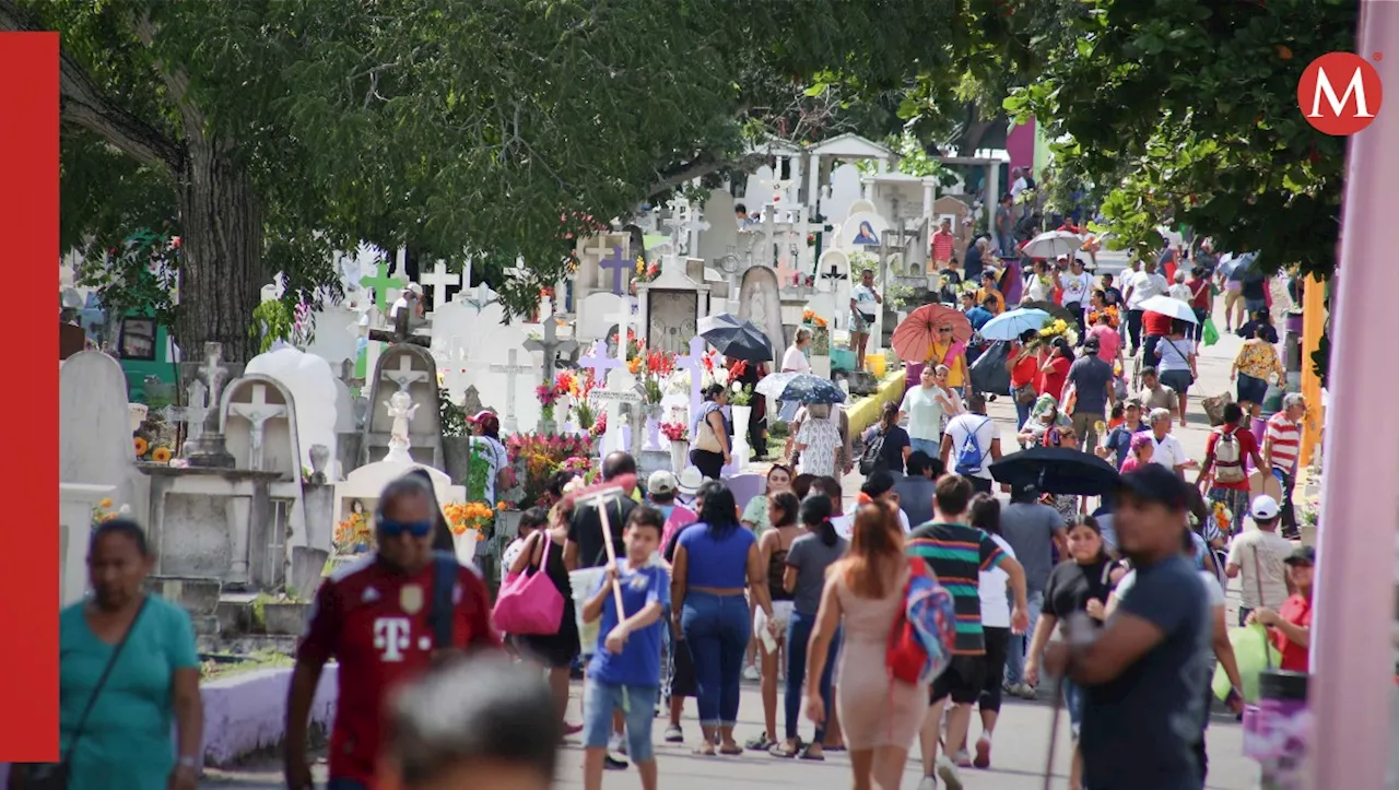 Emociones y fiesta se vivió en los cementerios de Tampico durante el Día de Muertos