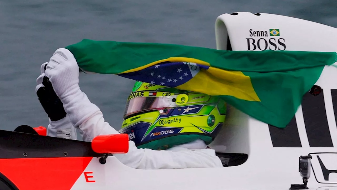 Lewis Hamilton rinde homenaje a Ayrton Senna conduciendo su monoplaza en el GP de Brasil