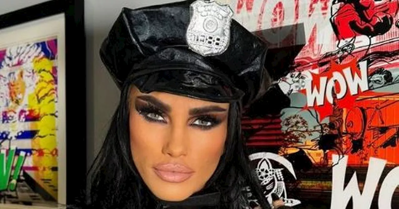 Katie Price poses in police outfit as she shows off post-surgery figure