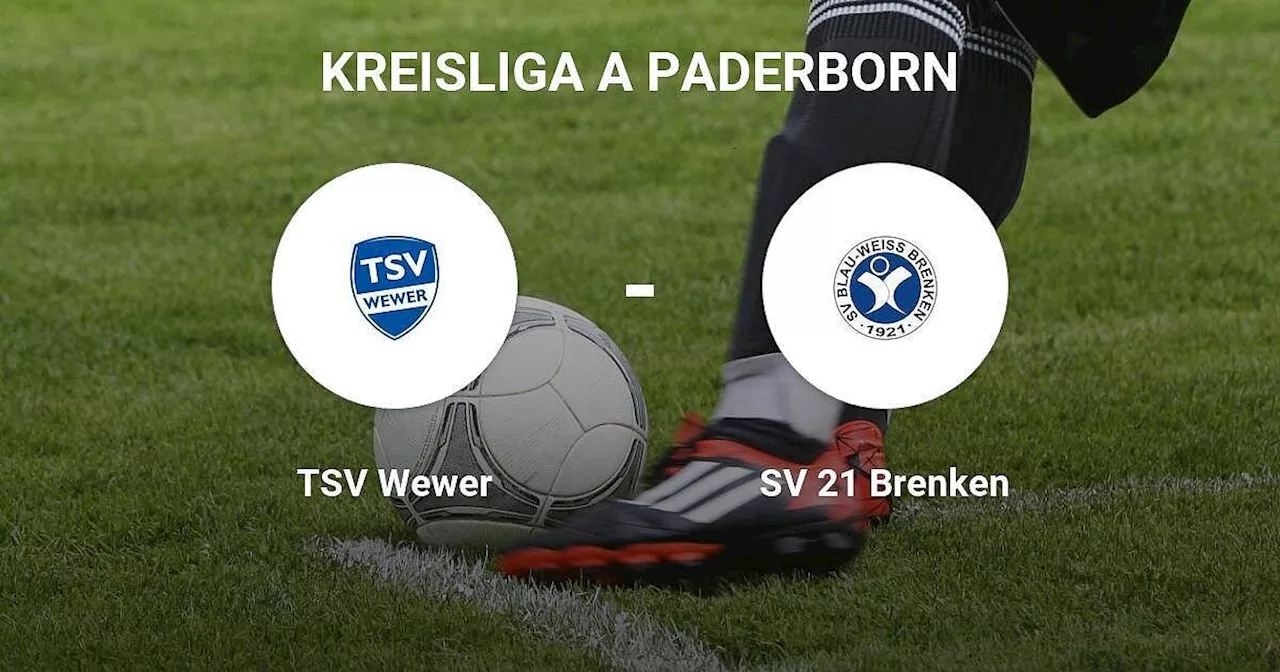 TSV Wewer verbucht knappen Sieg gegen SV 21 Brenken