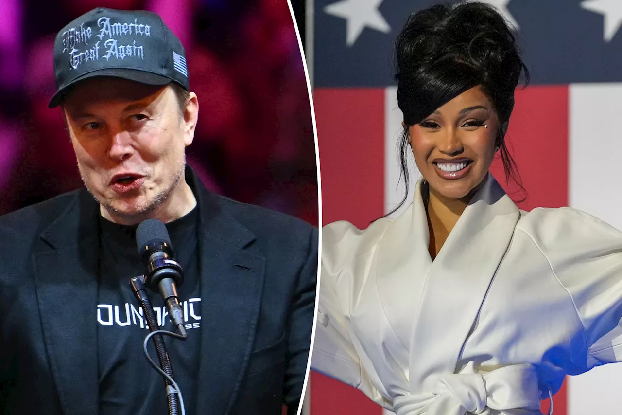 Cardi B slams Elon Musk for calling her a 'puppet' following her Kamala Harris rally appearance