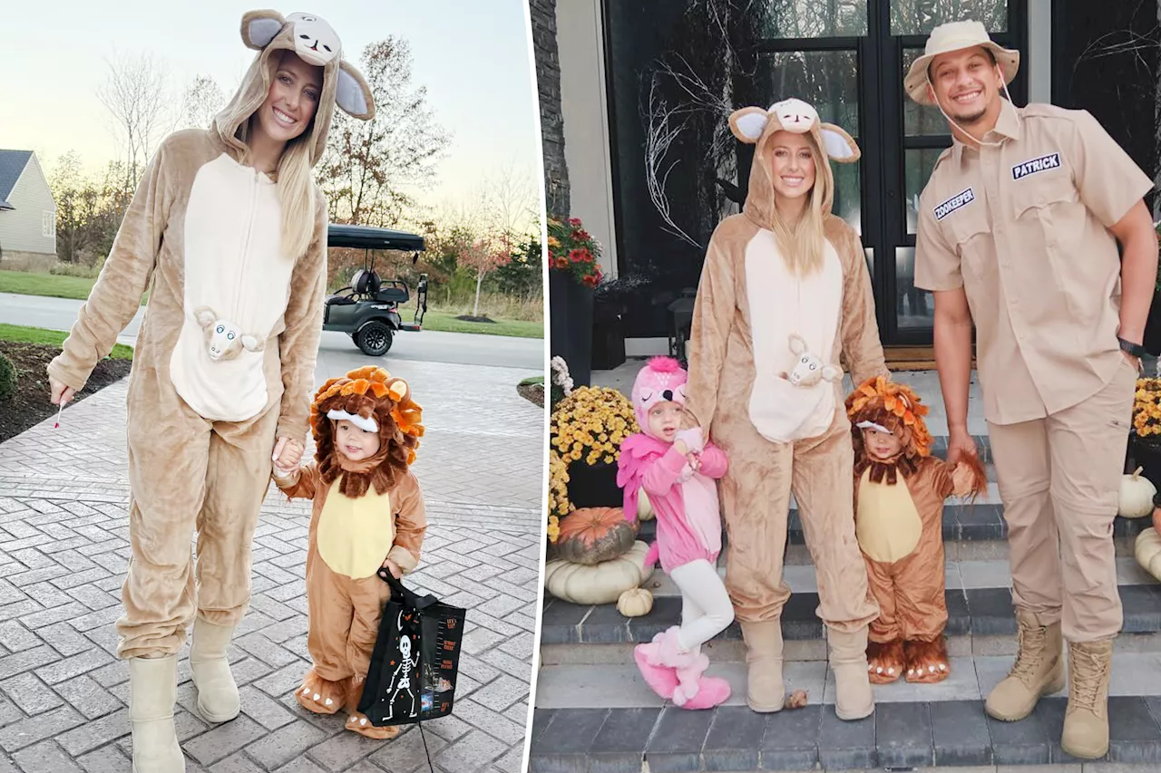 See Patrick and pregnant Brittany Mahomes' adorable Halloween costumes with kids