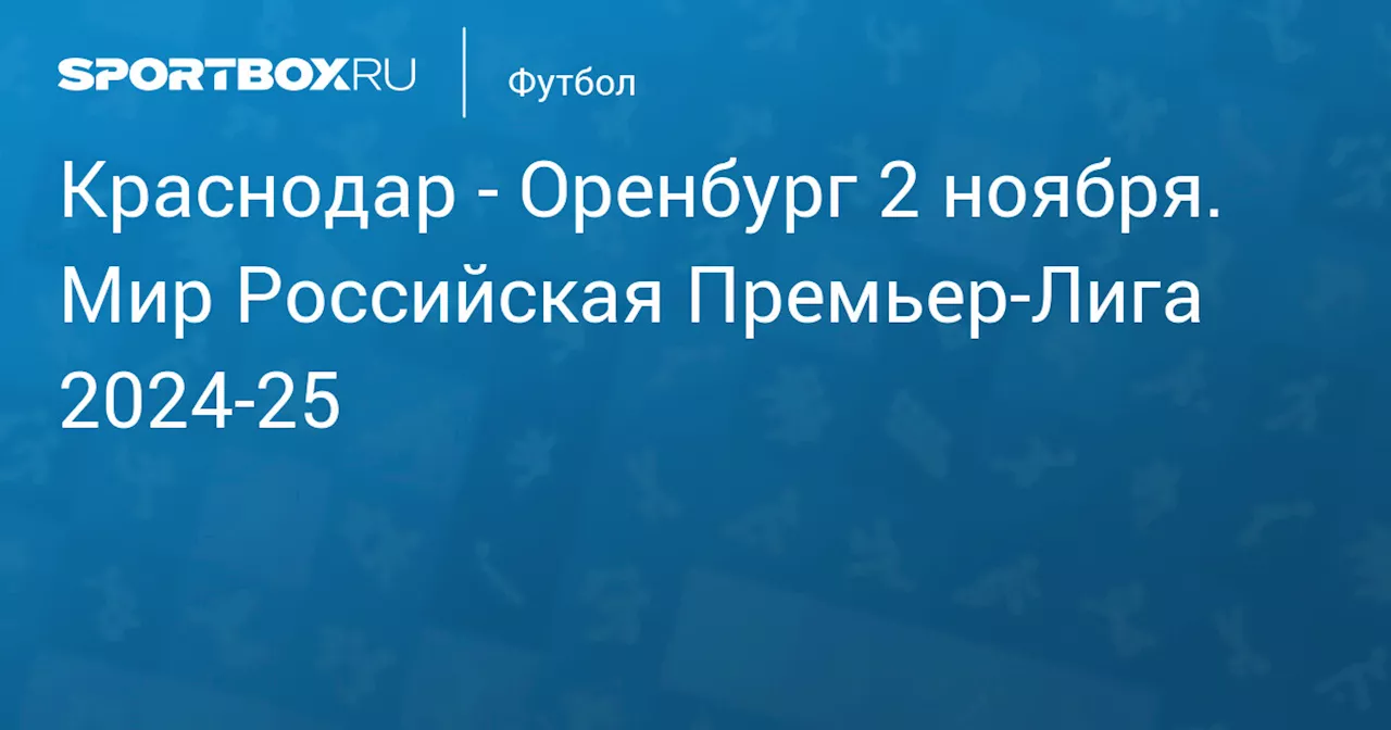  Оренбург 3 ноября. Мир Российская Премьер-Лига 2024-25. Протокол матча