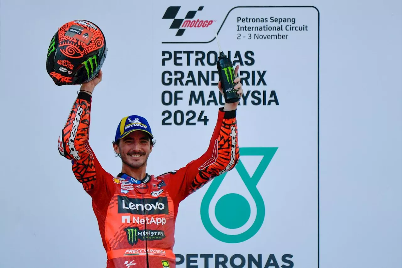 Bagnaia wins thrilling Malaysian GP to keep title hopes hanging by thread