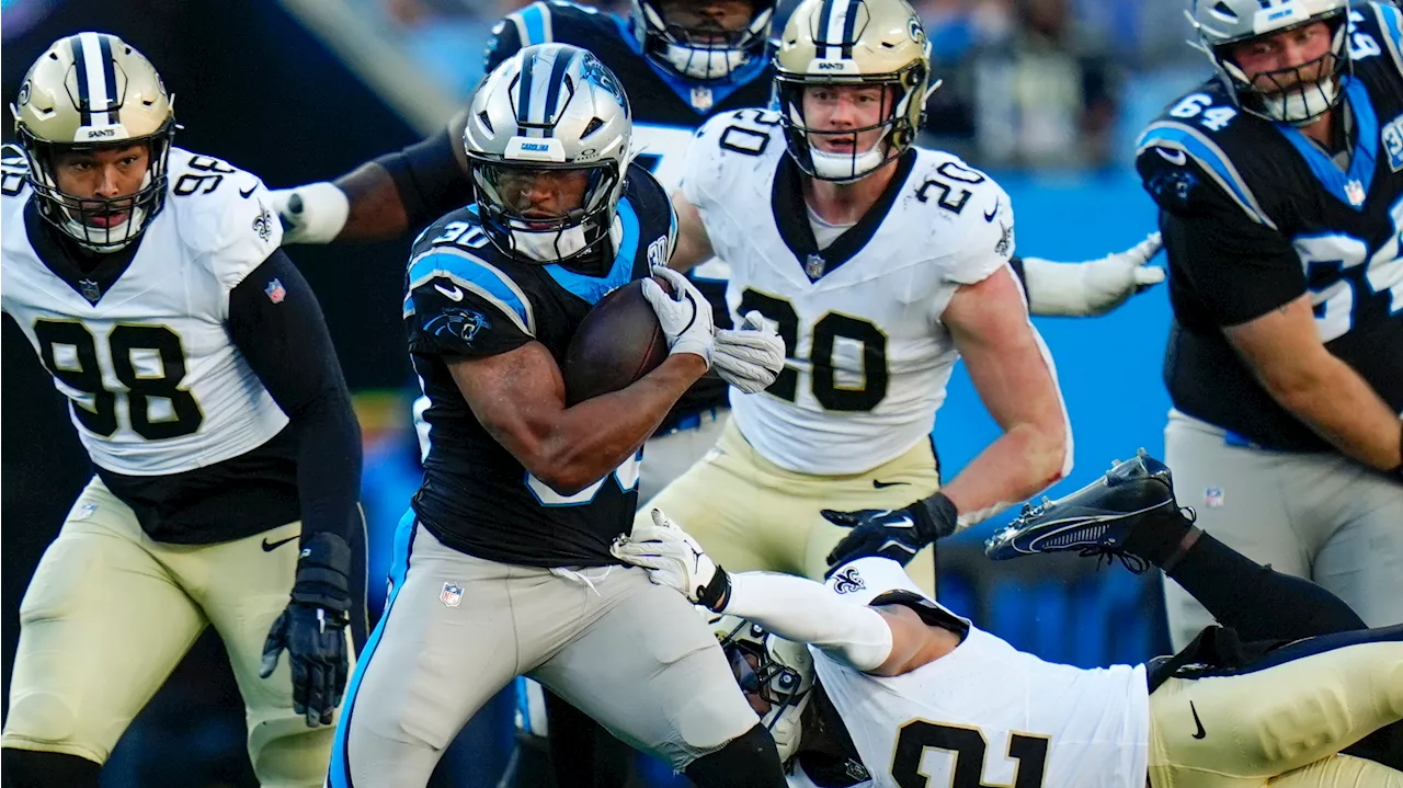 Hubbard runs for two TDs, Young leads winning drive as Panthers beat Saints