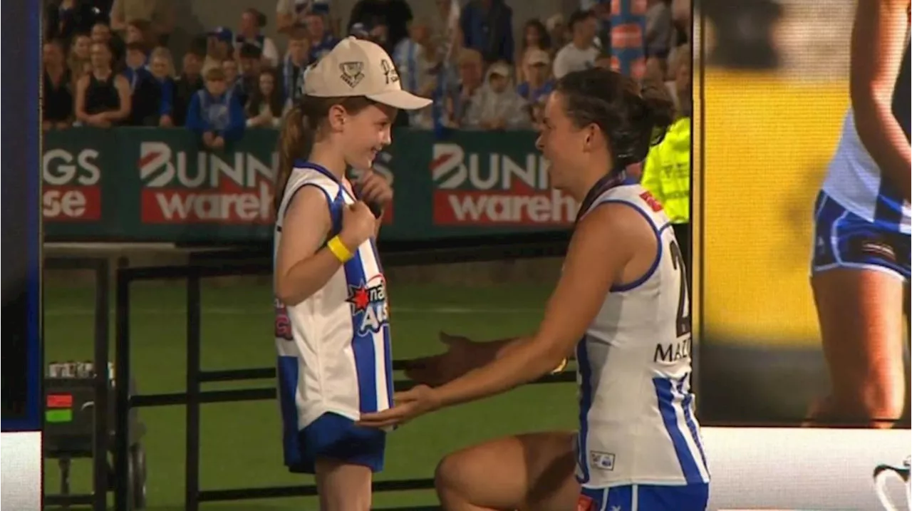 Auskick Kid Honors Libby Birch at AFLW Grand Final