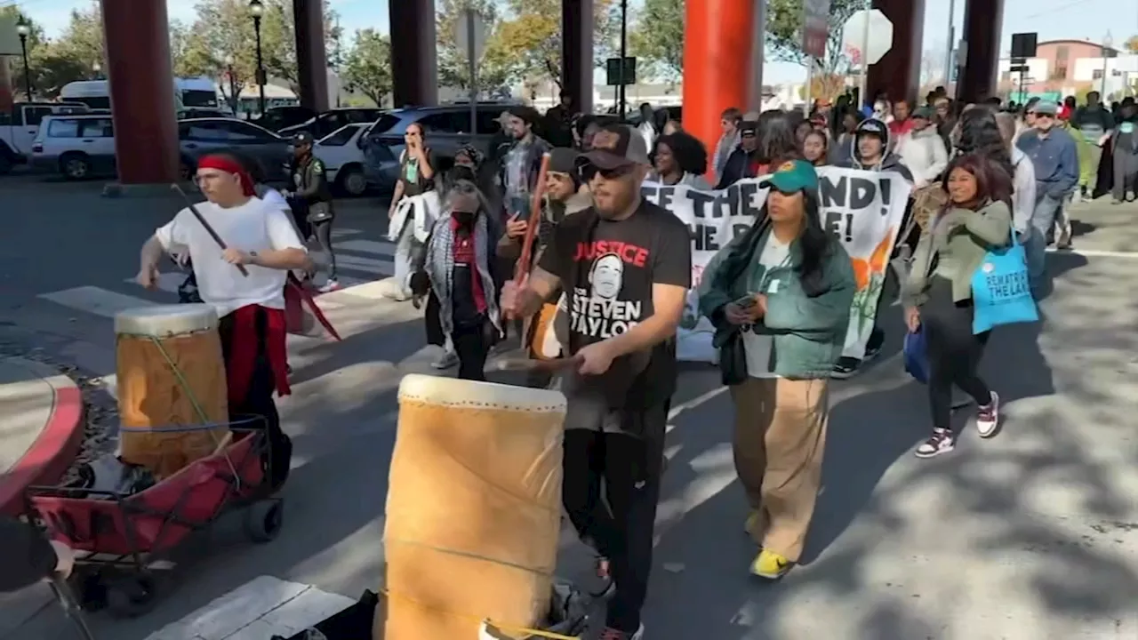 Lisjan Nation honors Bay Area ancestors with march from Berkeley to Emeryville