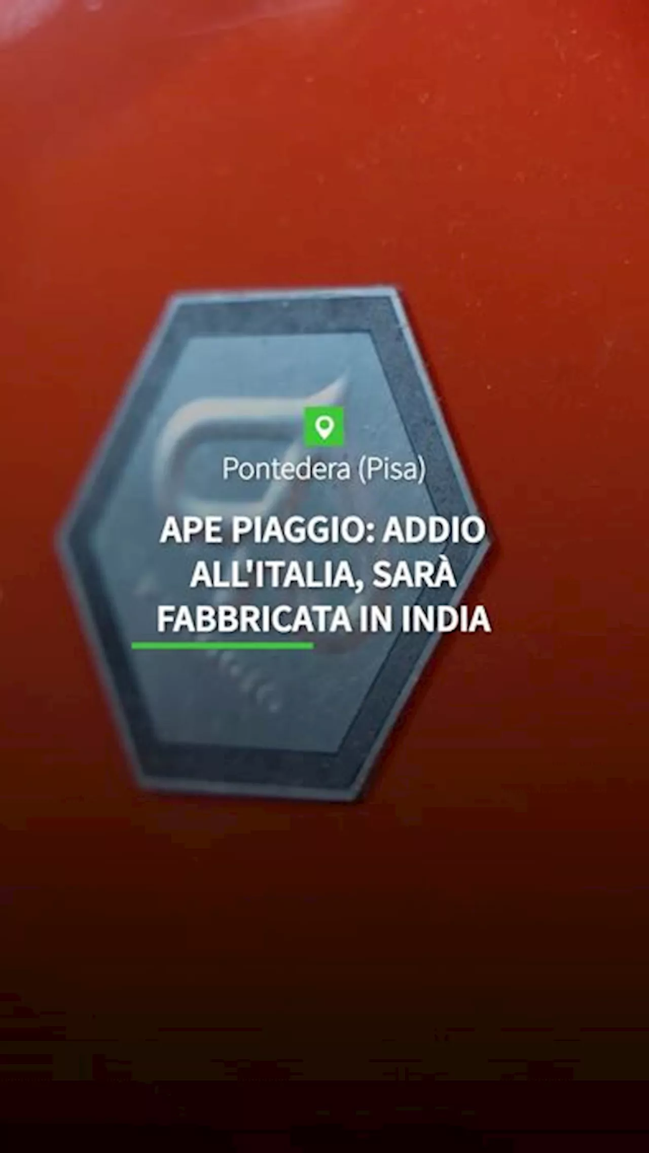 Ape Piaggio: addio all'Italia, sara' fabbricata in India