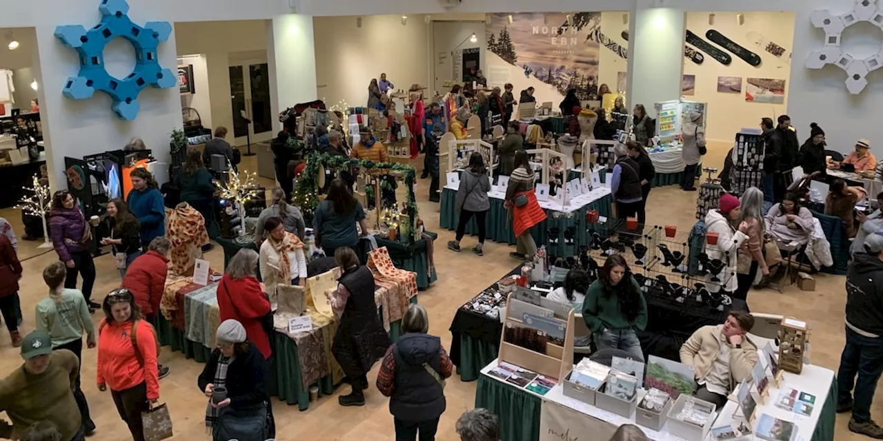 Shoppers crossing off their lists at holiday craft fairs