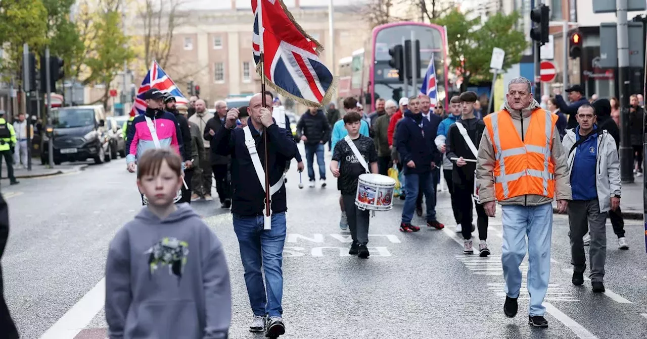 Belfast City Centre parade marks 12th anniversary of Union Flag protests