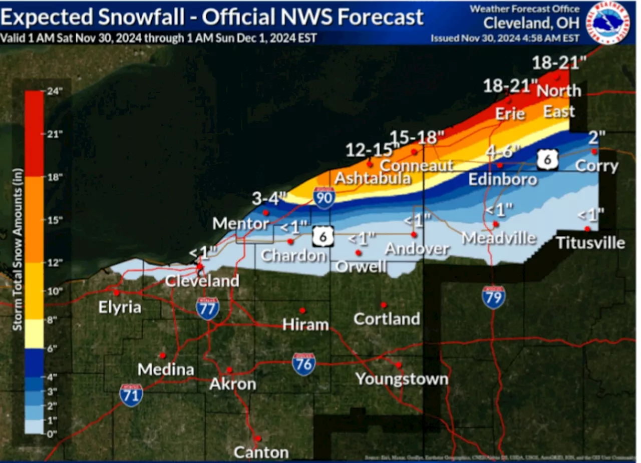 Lake-effect blast hammers Ashtabula County; Cuyahoga in line to get hit next